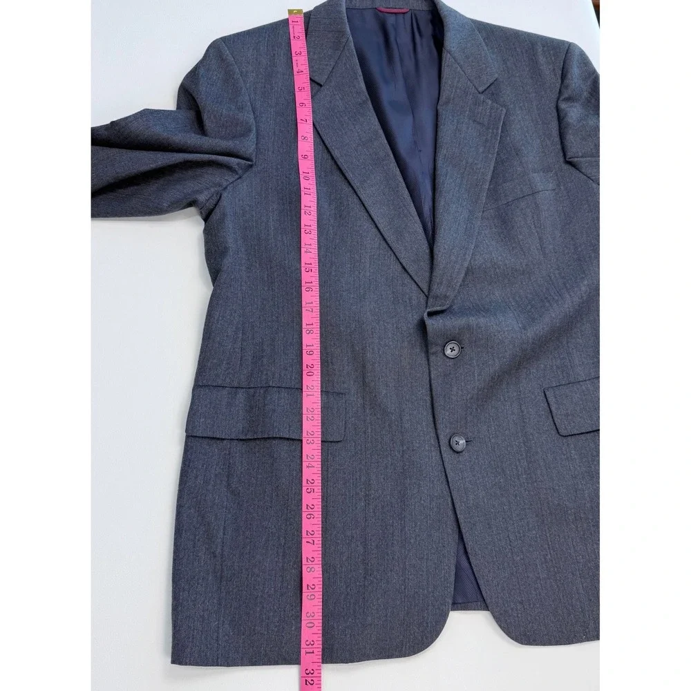 Hart Schaffner‎ Marx Wool Sport Coat Blazer Mens 44R? Windowpane Union Made